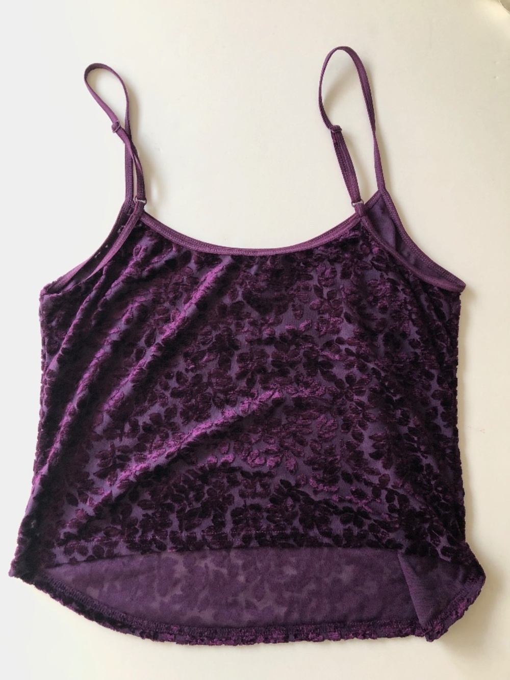 NWOT Purple Velvet Burn Out Camisole